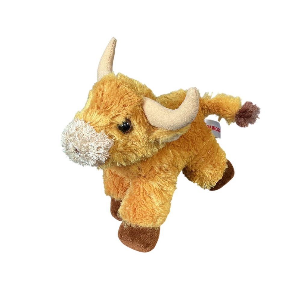 Aurora World Highland Cow Plush Stuffed Animal Ginger Brown Scottish Cattle Toy